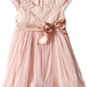Iris & Ivy Pink Lace and Tulle Dress with Satin Bow